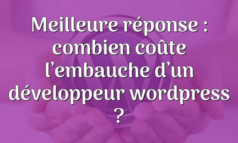 Meilleure réponse : combien coûte l’embauche d’un développeur wordpress ?